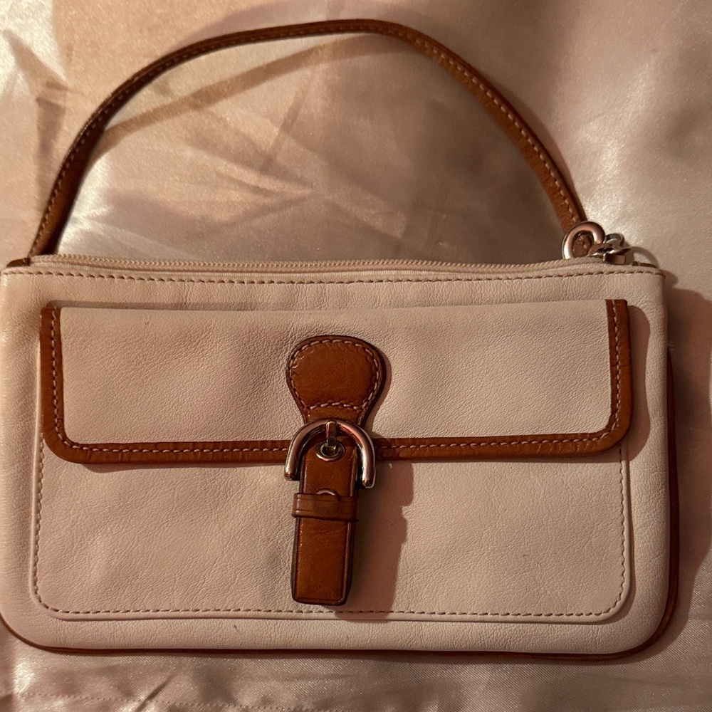 Coach Cream-colored Leather Wristlet